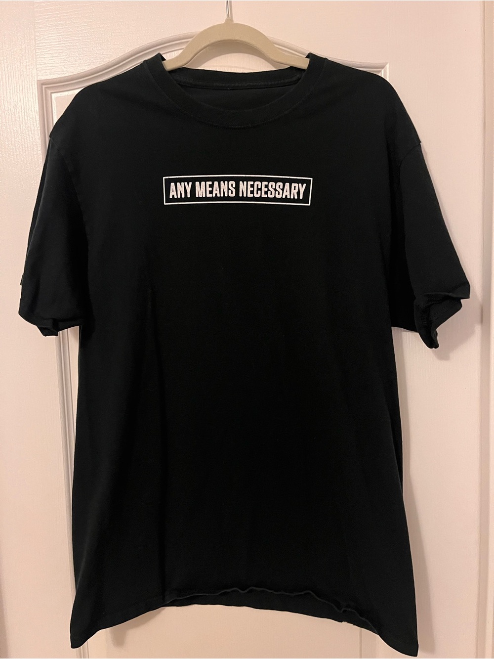 Men's Black Graphic Tee - "Any Means Necessary"